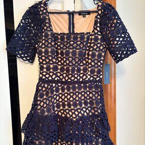 Navy Lace Lulus Cocktail Dress (XS)